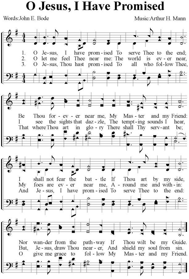 O Jesus I Have Promised Master - Misc Praise Songs Sheet music for